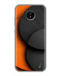 Чехол для Nokia C20 с картинкой «Геометрия оранжевых кругов»