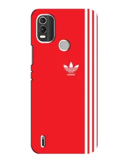 Чехол для Nokia C21 Plus с картинкой «Красный минимализм Adidas»
