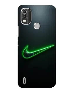 Чехол для Nokia C21 Plus с картинкой «Неоновый контур Nike»