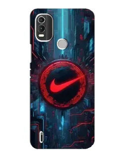 Чехол для Nokia C21 Plus с картинкой «Техногенный стиль Nike»