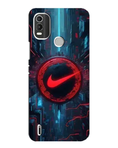 Чехол для Nokia C21 Plus с картинкой «Техногенный стиль Nike»