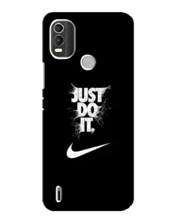 Чехол для Nokia C21 Plus с картинкой «Текстовый принт Nike»