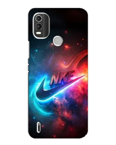 Чехол для Nokia C21 Plus с картинкой «Огненный логотип Nike»