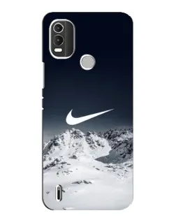 Чехол для Nokia C21 Plus с картинкой «Nike — зимние горы»