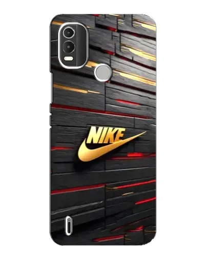 Чехол для Nokia C21 Plus с картинкой «Золотой Nike на металле»