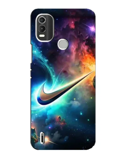 Чехол для Nokia C21 Plus с картинкой «Космический Nike Swoosh»