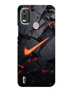 Чехол для Nokia C21 Plus с картинкой «Nike — эффект разломов»