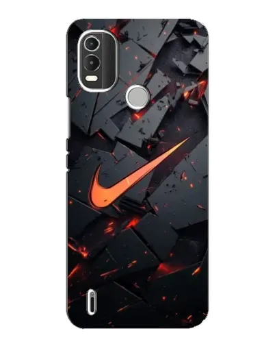 Чехол для Nokia C21 Plus с картинкой «Nike — эффект разломов»