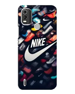 Чехол для Nokia C21 Plus с картинкой «Коллекция кроссовок Nike»
