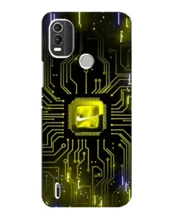 Чехол для Nokia C21 Plus с картинкой «Nike — золотая искра»