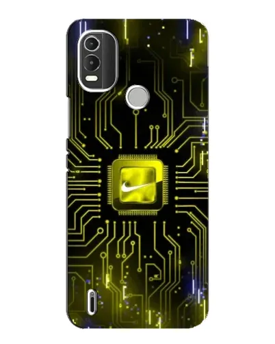 Чехол для Nokia C21 Plus с картинкой «Nike — золотая искра»