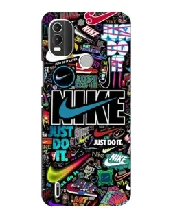 Чехол для Nokia C21 Plus с картинкой «Яркий коллаж Nike»