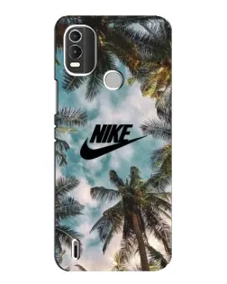 Чехол для Nokia C21 Plus с картинкой «Тропический принт Nike»
