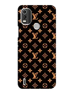 Чехол для Nokia C21 Plus с картинкой «Золотая монограмма LV»