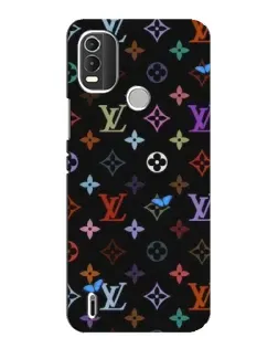 Чехол для Nokia C21 Plus с картинкой «Цветная монограмма LV»