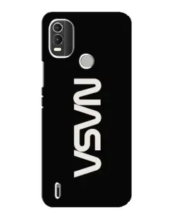 Чехол для Nokia C21 Plus с картинкой «NASA — вертикальный логотип»