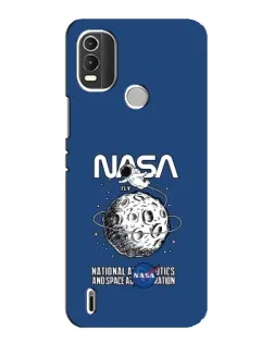 Чехол для Nokia C21 Plus с картинкой «NASA — лунная миссия»