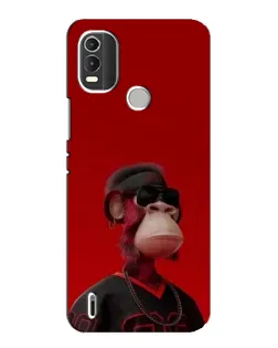 Чехол для Nokia C21 Plus с картинкой «Bored Ape в красном»