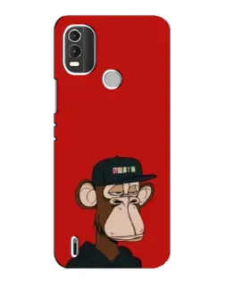 Чехол для Nokia C21 Plus с картинкой «Bored Ape — красный фон»
