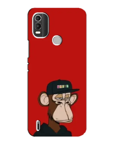 Чехол для Nokia C21 Plus с картинкой «Bored Ape — красный фон» Чехол для Nokia C21 Plus с картинкой «Bored Ape — красный фон»