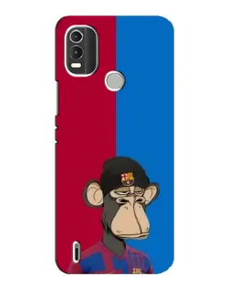 Чехол для Nokia C21 Plus с картинкой «Bored Ape — фанат Барсы»