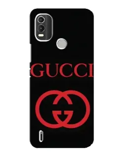 Чехол для Nokia C21 Plus с картинкой «Gucci — красный логотип»