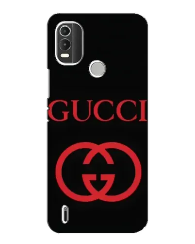 Чехол для Nokia C21 Plus с картинкой «Gucci — красный логотип»