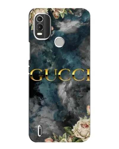Чехол для Nokia C21 Plus с картинкой «Абстрактные цветы Gucci»