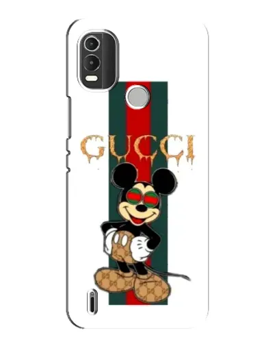 Чехол для Nokia C21 Plus с картинкой «Микки Маус Gucci — полосы»