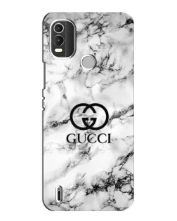 Чехол для Nokia C21 Plus с картинкой «Gucci — мраморный шик»