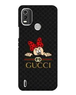 Чехол для Nokia C21 Plus с картинкой «Минни Маус Gucci — черный»