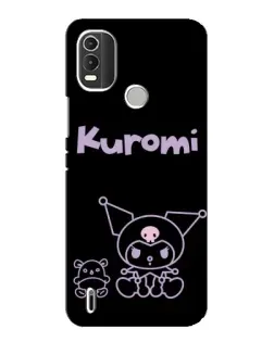 Чехол для Nokia C21 Plus с картинкой «Kuromi — черный минимализм»