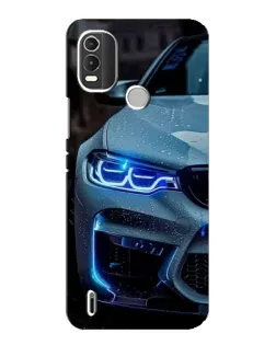 Чехол для Nokia C21 Plus с картинкой «Взгляд BMW с синими фарами»