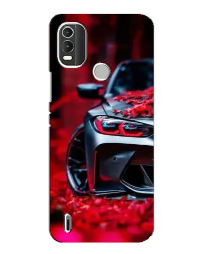 Чехол для Nokia C21 Plus с картинкой «Спортивная BMW и цветы»