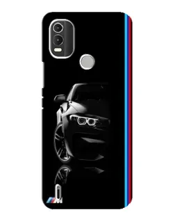 Чехол для Nokia C21 Plus с картинкой «Силуэт BMW в темноте»