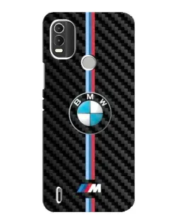 Чехол для Nokia C21 Plus с картинкой «Эмблема BMW и карбон»
