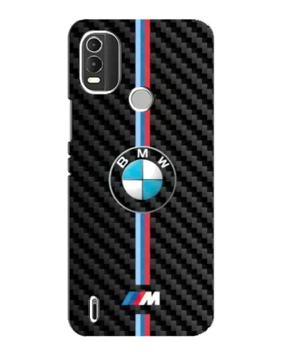 Чехол для Nokia C21 Plus с картинкой «Эмблема BMW и карбон»