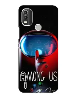 Чехол для Nokia C21 Plus с картинкой «Красный импостер — макро»