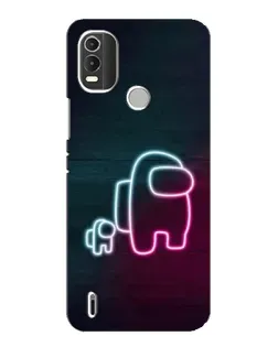 Чехол для Nokia C21 Plus с картинкой «Among Us неон-арт»