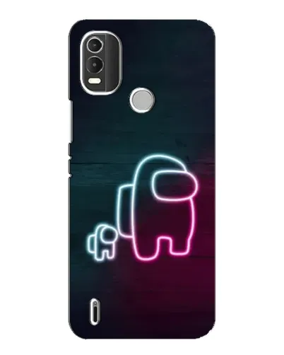 Чехол для Nokia C21 Plus с картинкой «Among Us неон-арт»
