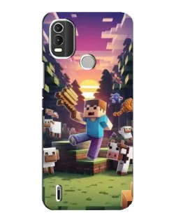 Чехол для Nokia C21 Plus с картинкой «Стив на ферме»