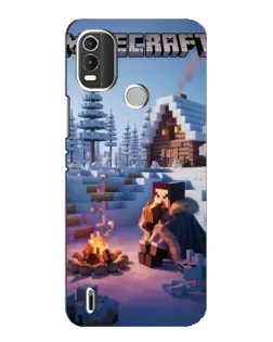 Чохол для Nokia C21 Plus з картинкою «Зимовий Minecraft»