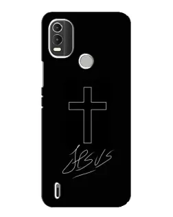 Чехол для Nokia C21 Plus с картинкой «Графический крест Jesus» Чехол для Nokia C21 Plus с картинкой «Графический крест Jesus»