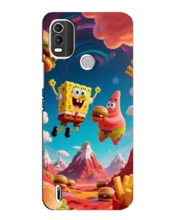 Чехол для Nokia C21 Plus с картинкой «Космический фастфуд»