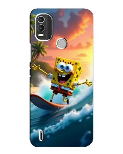 Чехол для Nokia C21 Plus с картинкой «Губка Боб серфингист»