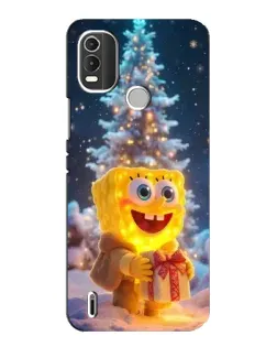 Чехол для Nokia C21 Plus с картинкой «Рождественский Спанч Боб»
