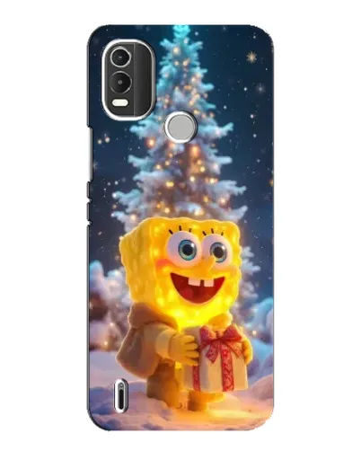 Чехол для Nokia C21 Plus с картинкой «Рождественский Спанч Боб»