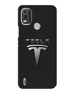 Чехол для Nokia C21 Plus с картинкой «Стальной логотип Tesla»