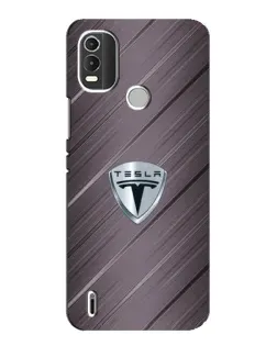 Чехол для Nokia C21 Plus с картинкой «Металлическая текстура Tesla»