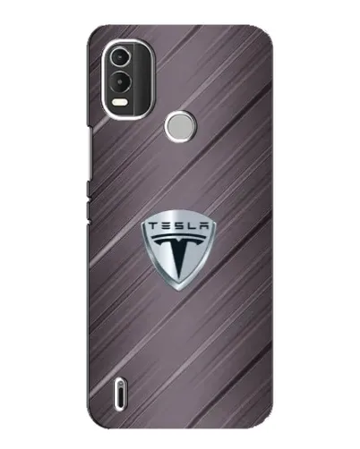 Чехол для Nokia C21 Plus с картинкой «Металлическая текстура Tesla»